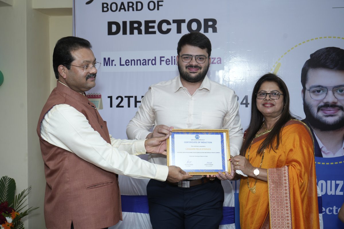 The Induction Ceremony of Lennard Felix D’Souza at Leena Electromechanical Pvt. Ltd.